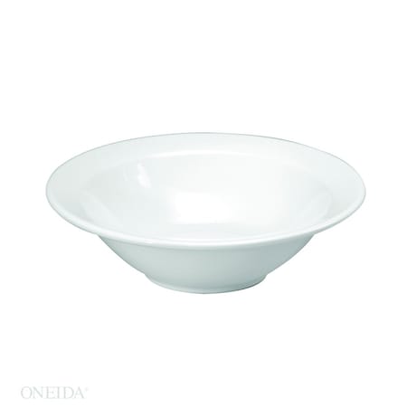 Oneida 6.5" 12 oz. Buffalo Bright White Rolled Edge Grapefruit Bowl, PK36 F8010000720